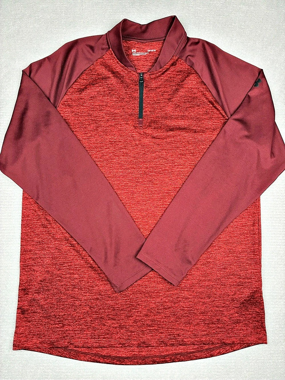 Under Armour Men's Large Quarter-Zip Pullover Long Sleeve Blade Collar Golf Red
